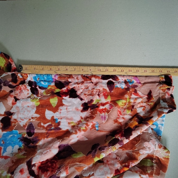 Anthropologie Floral Maxi Dress XSP Romantic Velvet Burnout Boho Whimsical Fairy - Picture 4 of 16